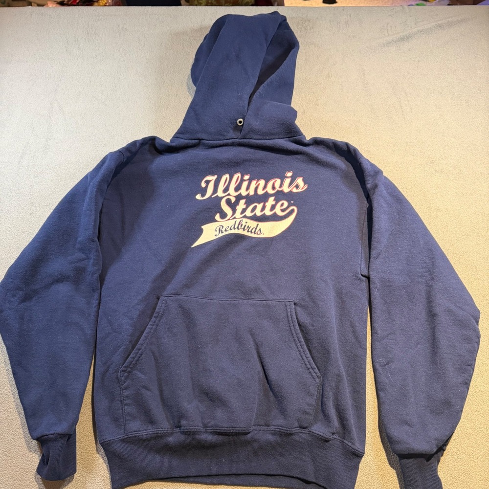 Vintage Jerzees Illinois State Redbirds Hoodie Navy Blue Sweatshirt Small